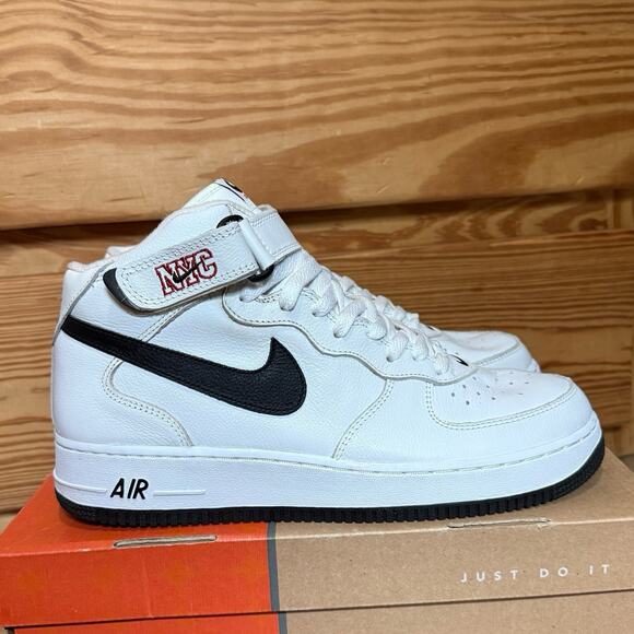 2003 Nike Air Force 1 Mid NYC White Black Varsity Red main image 10